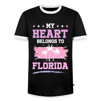 Dicton du cœur de la Floride - T-shirt contrasté Homme - noir/blanc - Devant - AI Model Female 172 light (172cm) & AI Model Male 178 light (178cm)