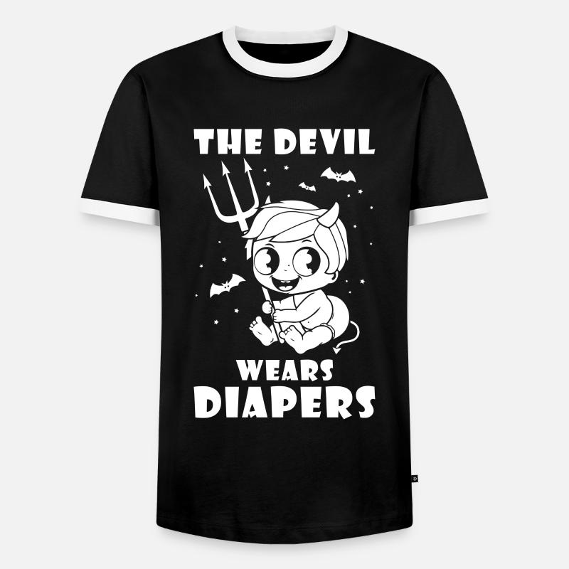 The Devil wears Diapers - Men's Ringer Shirt - black/white