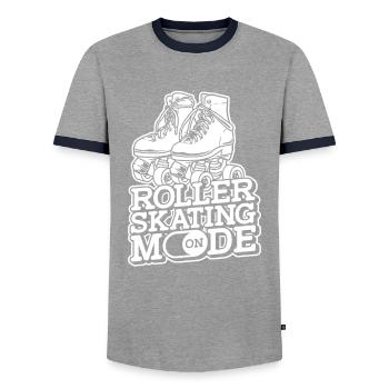 Rollschuhe Laufen Roller Skates - Männer Kontrast-T-Shirt - Grau/Navy  - Vorne - AI Model Female 172 light (172cm) & AI Model Male 178 light (178cm)