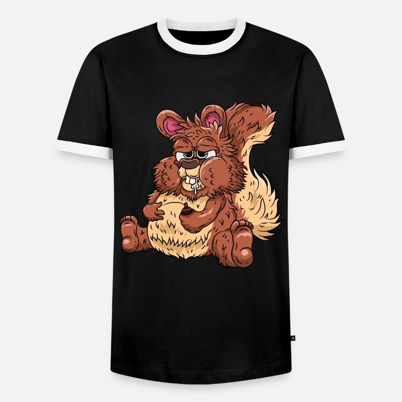 Thick squirrel - Men's Ringer Shirt - black/white