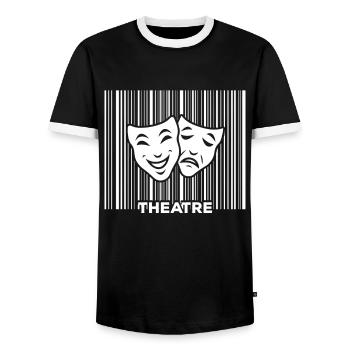 Theater - Männer Kontrast-T-Shirt - Schwarz/Weiß - Vorne - AI Model Female 172 light (172cm) & AI Model Male 178 light (178cm)