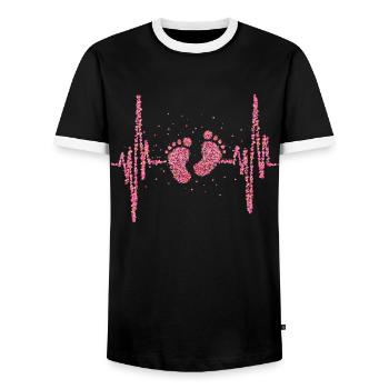 Foot Care Podiatry Feet Podiatrist - Men's Ringer Shirt - black/white - Front - AI Model Female 172 light (172cm) & AI Model Male 178 light (178cm)