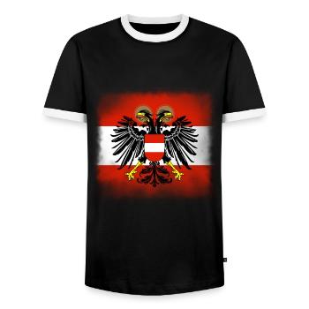 Autriche - T-shirt contrasté Homme - noir/blanc - Devant - AI Model Female 172 light (172cm) & AI Model Male 178 light (178cm)