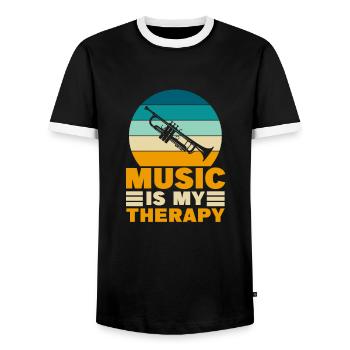 Trompete Lustige Sprüche Trompeter Spruch Geschenk - Männer Kontrast-T-Shirt - Schwarz/Weiß - Vorne - AI Model Female 172 light (172cm) & AI Model Male 178 light (178cm)