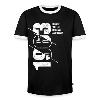 Legendär Original - Jahrgang 1963 Geburtstag - Männer Kontrast-T-Shirt - Schwarz/Weiß - Vorne - AI Model Female 172 light (172cm) & AI Model Male 178 light (178cm)