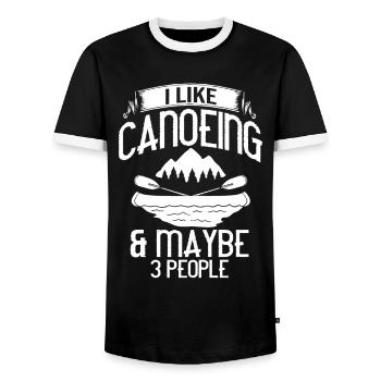 Canoë Paddle Kayak Canoë Bateau Pédalo - T-shirt contrasté Homme - noir/blanc - Devant - AI Model Female 172 light (172cm) & AI Model Male 178 light (178cm)