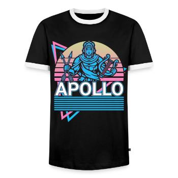 Apollo Greek God Gift - Men's Ringer Shirt - black/white - Front - AI Model Female 172 light (172cm) & AI Model Male 178 light (178cm)