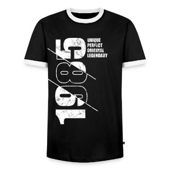 Legendär Original - Jahrgang 1985 Geburtstag - Männer Kontrast-T-Shirt - Schwarz/Weiß - Vorne - AI Model Female 172 light (172cm) & AI Model Male 178 light (178cm)
