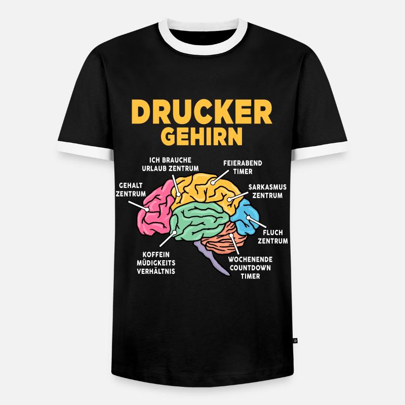 Drucker - Männer Kontrast-T-Shirt - Schwarz/Weiß