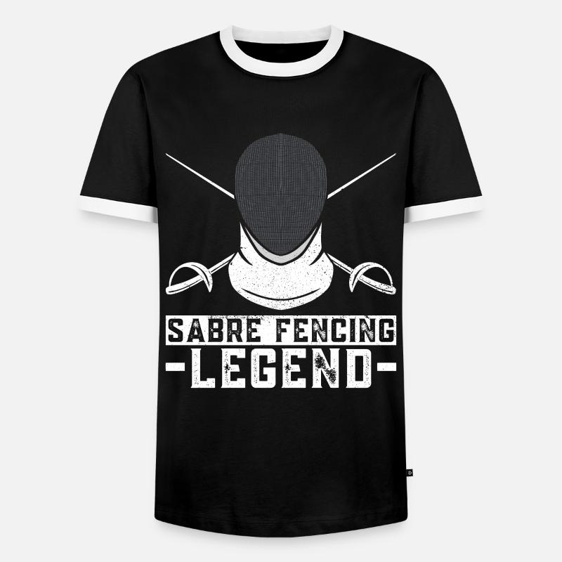 Säbelfecht-Legende - Säbelfecht-Fechter - Männer Kontrast-T-Shirt - Schwarz/Weiß