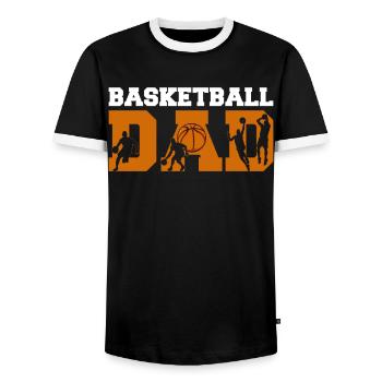 Basketball Dad Fathers Day Gift - Männer Kontrast-T-Shirt - Schwarz/Weiß - Vorne - AI Model Female 172 light (172cm) & AI Model Male 178 light (178cm)