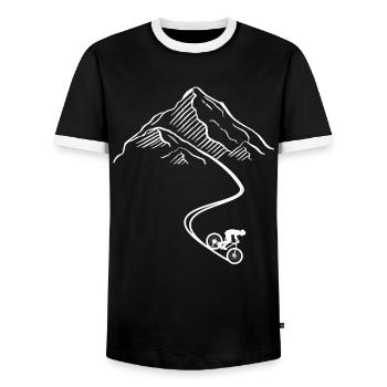 Enduro VTT VTT Équitation - T-shirt contrasté Homme - noir/blanc - Devant - AI Model Female 172 light (172cm) & AI Model Male 178 light (178cm)