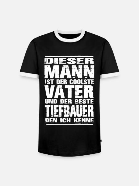 Vater und Tiefbauer - Männer Kontrast-T-Shirt - Schwarz/Weiß