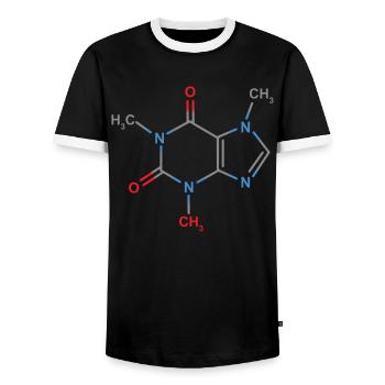 Formula Caffeine - Men's Ringer Shirt - black/white - Front - AI Model Female 172 light (172cm) & AI Model Male 178 light (178cm)