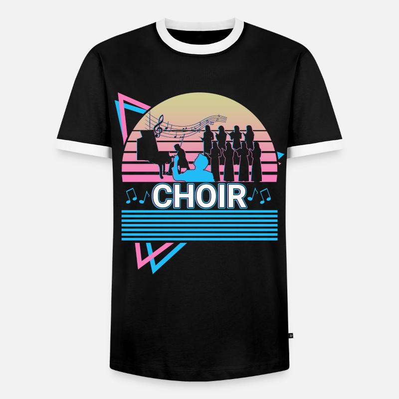 Chorgesang Retro - Männer Kontrast-T-Shirt - Schwarz/Weiß