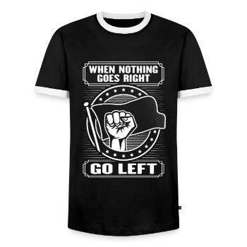 Conception de gauche pour un socialiste - T-shirt contrasté Homme - noir/blanc - Devant - AI Model Female 172 light (172cm) & AI Model Male 178 light (178cm)
