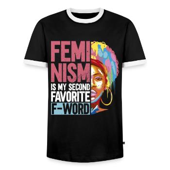 Feminismus Frauenrechte Women Empowerment Feminist - Männer Kontrast-T-Shirt - Schwarz/Weiß - Vorne - AI Model Female 172 light (172cm) & AI Model Male 178 light (178cm)