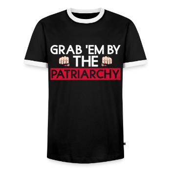 Feminism Women's Rights Women Empowerment Feminist - Men's Ringer Shirt - black/white - Front - AI Model Female 172 light (172cm) & AI Model Male 178 light (178cm)