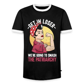 Feminismus Frauenrechte Women Empowerment Feminist - Männer Kontrast-T-Shirt - Schwarz/Weiß - Vorne - AI Model Female 172 light (172cm) & AI Model Male 178 light (178cm)