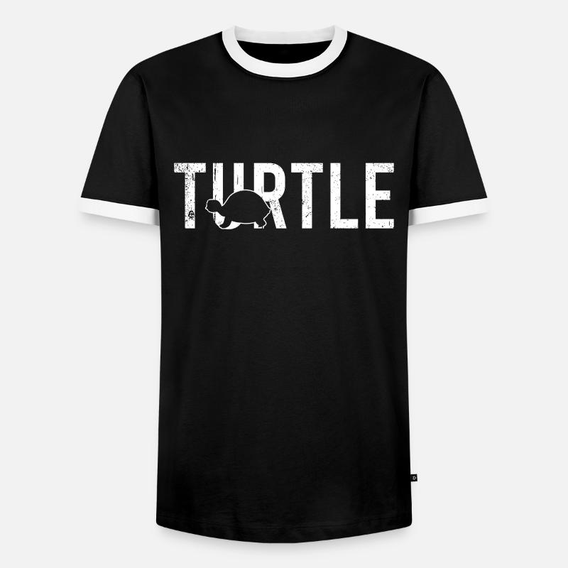 Turtle turtle - Men's Ringer Shirt - black/white