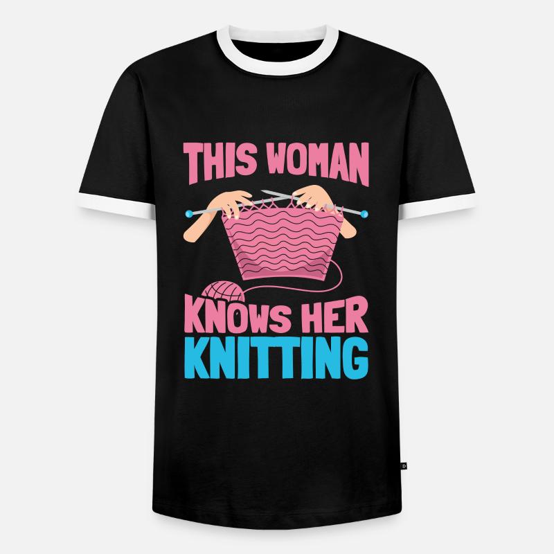Stricken - Männer Kontrast-T-Shirt - Schwarz/Weiß