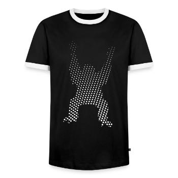 Orang Utan - Männer Kontrast-T-Shirt - Schwarz/Weiß - Vorne - AI Model Female 172 light (172cm) & AI Model Male 178 light (178cm)