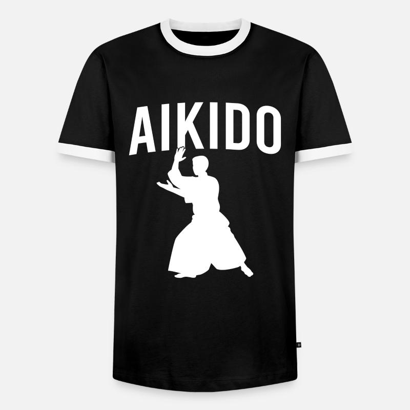 Aikido - Men's Ringer Shirt - black/white