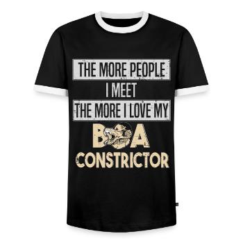 Boa Constrictor Snake Love - Men's Ringer Shirt - black/white - Front - AI Model Female 172 light (172cm) & AI Model Male 178 light (178cm)