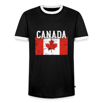 Drapeau du Canada - T-shirt contrasté Homme - noir/blanc - Devant - AI Model Female 172 light (172cm) & AI Model Male 178 light (178cm)