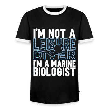 Meeresbiologie - Männer Kontrast-T-Shirt - Schwarz/Weiß - Vorne - AI Model Female 172 light (172cm) & AI Model Male 178 light (178cm)