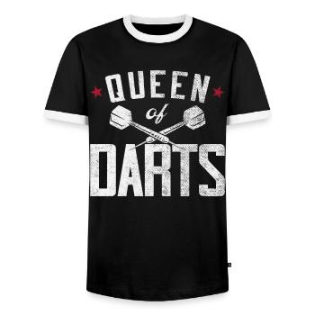Darts Girl Vintage Reine des Fléchettes - T-shirt contrasté Homme - noir/blanc - Devant - AI Model Female 172 light (172cm) & AI Model Male 178 light (178cm)