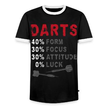 Fléchettes Vintage Fléchettes 40% Forme 30% - T-shirt contrasté Homme - noir/blanc - Devant - AI Model Female 172 light (172cm) & AI Model Male 178 light (178cm)