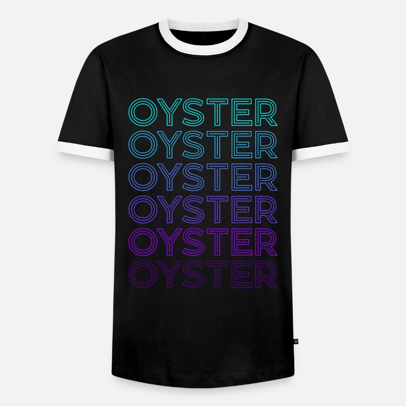 Auster Retro - Männer Kontrast-T-Shirt - Schwarz/Weiß