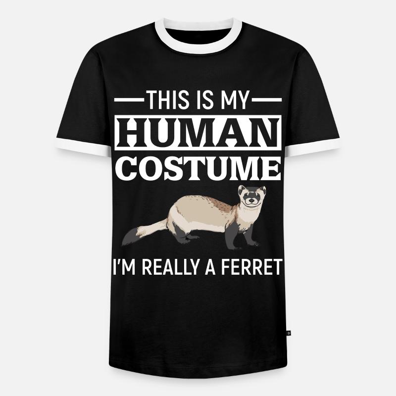 Frettchen - Männer Kontrast-T-Shirt - Schwarz/Weiß