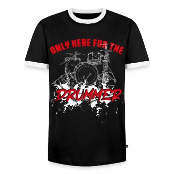 Drummer Drum Set Girl Girlfriend - Männer Kontrast-T-Shirt - Schwarz/Weiß - Vorne - AI Model Female 172 light (172cm) & AI Model Male 178 light (178cm)