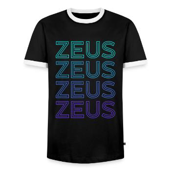 Zeus God Thunder Ancient Greek Mythology Ret - Men's Ringer Shirt - black/white - Front - AI Model Female 172 light (172cm) & AI Model Male 178 light (178cm)