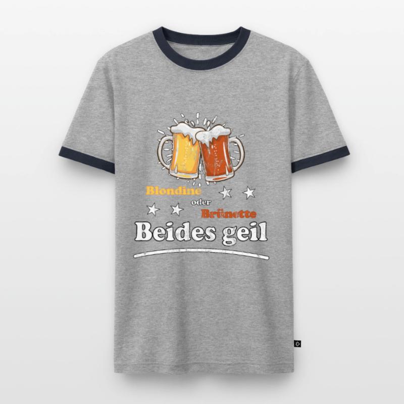 Blondine oder Brünette beides geil Design Männer Kontrast-T-Shirt