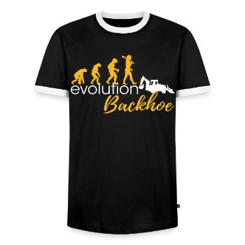 Evolution Of Backhoes - Männer Kontrast-T-Shirt - Schwarz/Weiß - Vorne - AI Model Female 172 light (172cm) & AI Model Male 178 light (178cm)