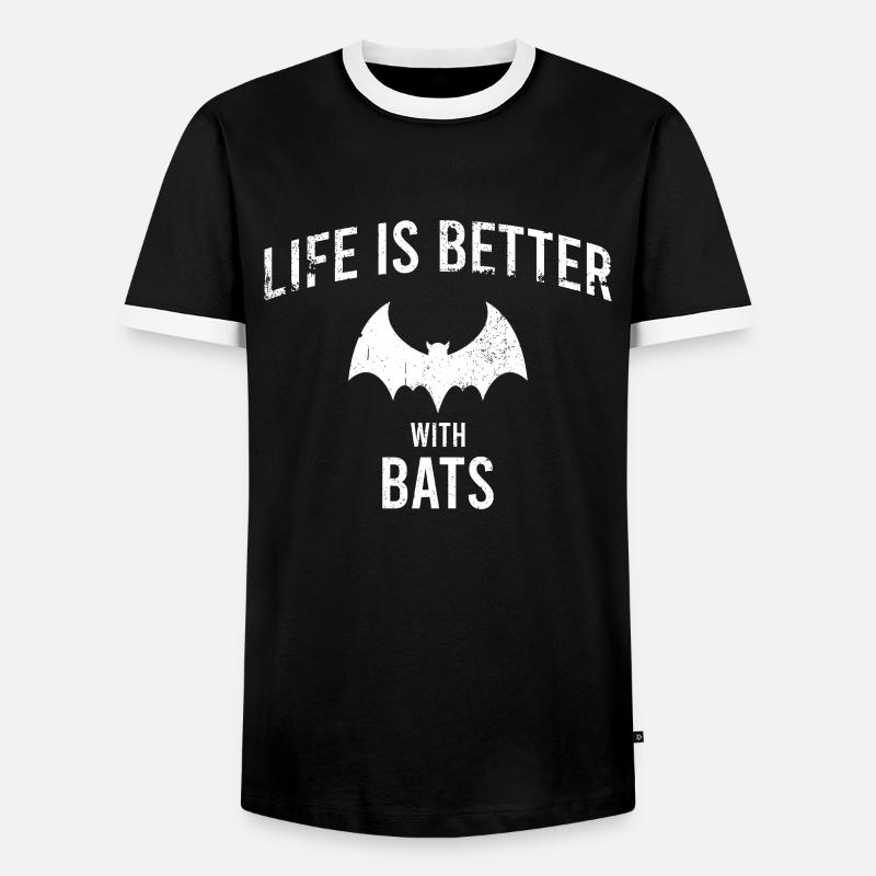 Bat Saying - Men's Ringer Shirt - black/white