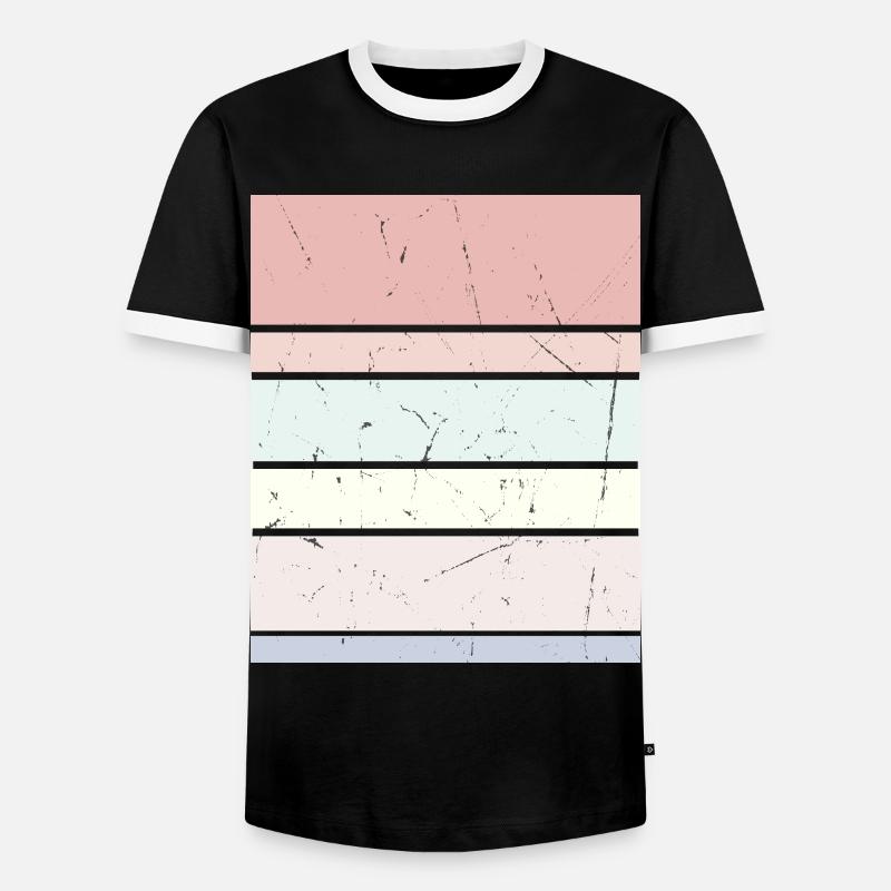 Background Pastel Rectangle - Men's Ringer Shirt - black/white