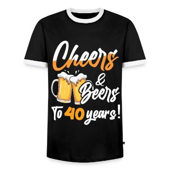 Acclamations et bières à 40 ans 40 anniversaire - T-shirt contrasté Homme - noir/blanc - Devant - AI Model Female 172 light (172cm) & AI Model Male 178 light (178cm)