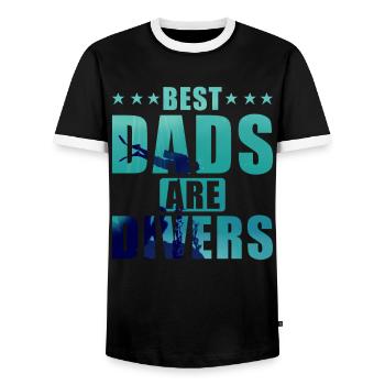 Taucher Papa Bester Vater Tauchen - Männer Kontrast-T-Shirt - Schwarz/Weiß - Vorne - AI Model Female 172 light (172cm) & AI Model Male 178 light (178cm)