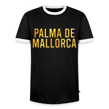 Majorca - Men's Ringer Shirt - black/white - Front - AI Model Female 172 light (172cm) & AI Model Male 178 light (178cm)