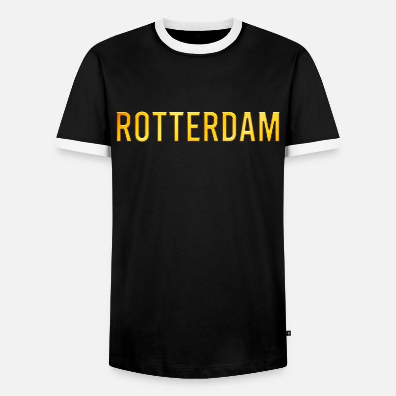 Rotterdam - Männer Kontrast-T-Shirt - Schwarz/Weiß