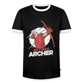 Bogenschütze Bogensport Pfeil Bogen Bogenschießen - Männer Kontrast-T-Shirt - Schwarz/Weiß - Vorne - AI Model Female 172 light (172cm) & AI Model Male 178 light (178cm)
