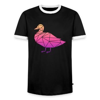 Ducks Swimming Fly Waddle Rubber Duck Duck - Men's Ringer Shirt - black/white - Front - AI Model Female 172 light (172cm) & AI Model Male 178 light (178cm)