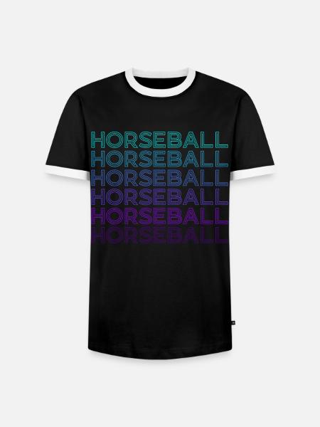 Horseball Retro - Männer Kontrast-T-Shirt - Schwarz/Weiß