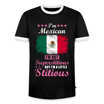 Mexican Gift Funny Saying Mexico - Men's Ringer Shirt - black/white - Front - AI Model Female 172 light (172cm) & AI Model Male 178 light (178cm)