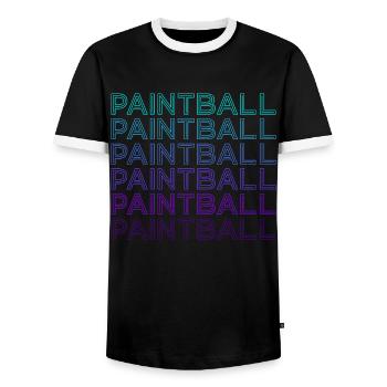 Paintball Spieler Team Retro - Männer Kontrast-T-Shirt - Schwarz/Weiß - Vorne - AI Model Female 172 light (172cm) & AI Model Male 178 light (178cm)