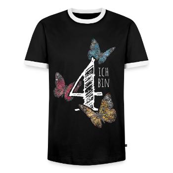 Vierter Geburtstag 4. Geburtstagshirt - Männer Kontrast-T-Shirt - Schwarz/Weiß - Vorne - AI Model Female 172 light (172cm) & AI Model Male 178 light (178cm)